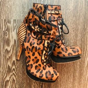Sam Edelman Laced Leopard Booties!